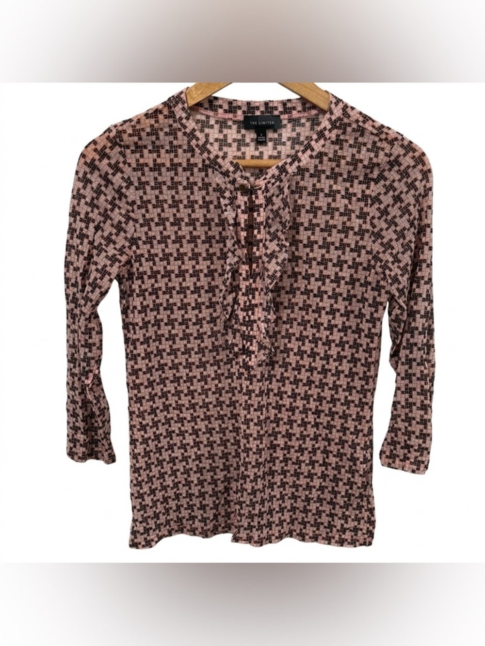 The Limited Women’s Patterned Blouse Ruffle Detail Size Small